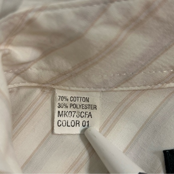 Men’s Ben Sherman Vintage Y2K Tan Striped Button Down Shirt - Medium - Picture 14 of 15